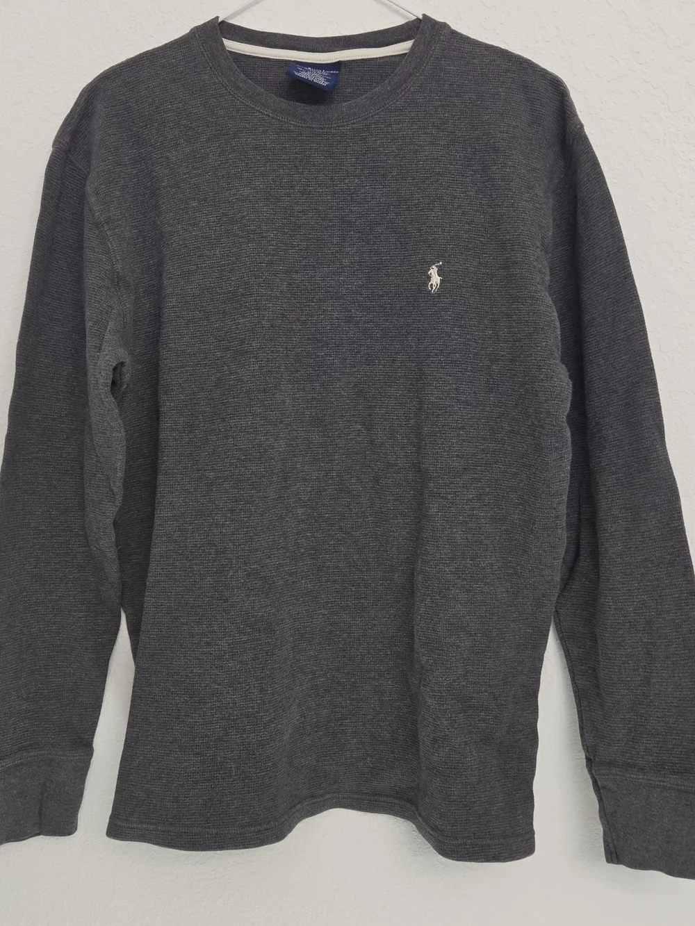 Polo by Ralph Lauren Dark Charcoal Crewneck Sweater with Embroidered Pony